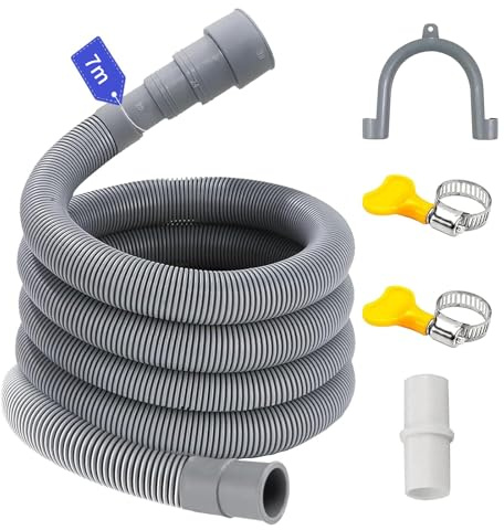 Tubo Scarico Lavatrice 0.5/1/1.5/2/2.5/3/4/5/6/7M, per 4 Dimensioni di Interfaccia, Prolunga per Scarico Kit, Tubo Scarico per Lavastoviglie e Lavatrice (7 M)