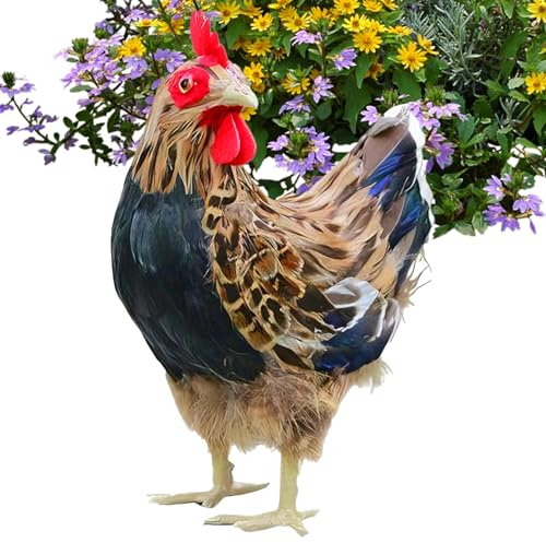 Hühner-Figuren – 24,9 cm Huhn-Rasen-Ornamente – Gartenstatue für den Außenbereich, Garten, Hof, Terrasse, Rasen, Veranda, Landschaftsbau