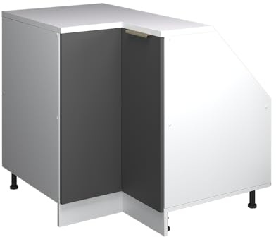 Vicco Eck-Küchenschrank für Dachschrägen R-Line, Anthrazit-Gold, 75.6 cm mit 1 Tür, Schrankkorpus 60 cm Tiefe, zur freien Kombination innerhalb modularer Küchensysteme
