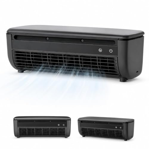 VUKHWX Mini climatiseur Split Compact, Refroidisseur Portable Rechargeable avec télécommande, unité de climatisation sans Conduit montée sur Mur sans fenêtre (Black)
