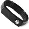 YINOX Medizinisches Notfallarmband für Männer oder Frauen, elastisch, personalisierbar, Edelstahl-Armband, 3 cm, Edelstahl