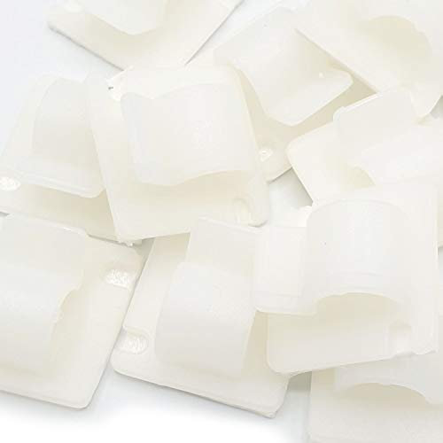100 x Nylon Self Adhesive Cable Clips 25x25mm White