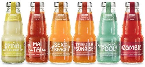 Cocktail Plant 6er Mix Probierset - Plant Zombie + Swimming Pool + Tequila Sunrise + Sex on the Beach + Mai Tai + Pina Colada - Je (10,1% Vol) 0,2l inkl. Pfand MEHRWEG- [Enthält Sulfite]