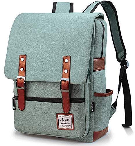 Junlion Vintage Laptop Backpack Gift for Women Men, School College Slim Backpack Fits 15.6 inch Macbook Green