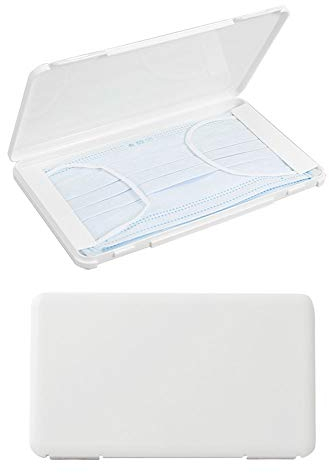 Speedwox Aufbewahrungsbox für Masken, tragbar, 2 Stück, plastik, weiß, 19 cm