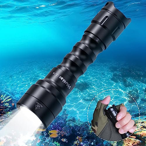 Wurkkos Linterna de Buceo DL16, 2000 Lumen Linterna de Buceo Recargable, IPX8 Impermeable, 1* SSFT40 LED Linterna Submarina con y Cargador
