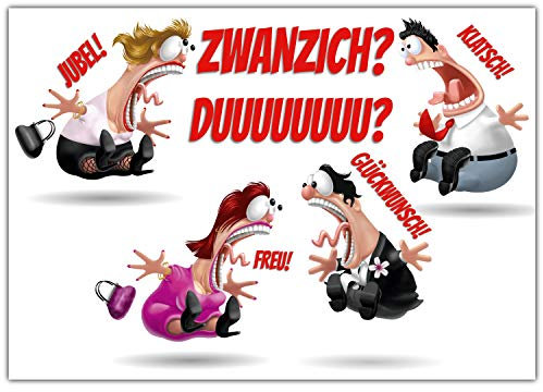 A4 XXL 20 Geburtstag Karte KOLLEGEN mit Umschlag - lustige Geburtstagskarte - Glückwunschkarte zum 20. Geburtstag für Frau & Mann von BREITENWERK