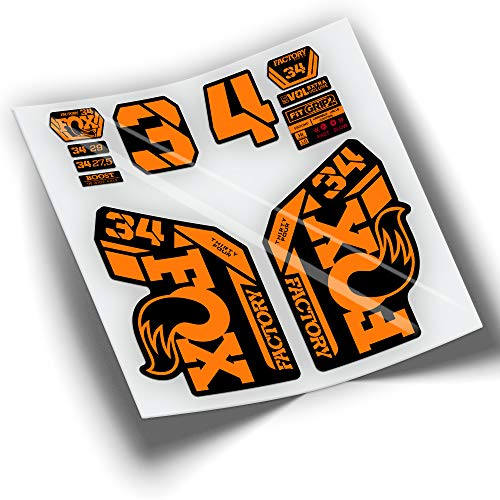 Autocollants pour fourche de vélo Fox 34 Factory 2021 Couleurs WP411 Orange