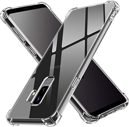 iVoler Cover per Samsung Galaxy S9+ / Samsung Galaxy S9 Plus, Custodia Trasparente per Assorbimento degli Urti con Paraurti in TPU Morbido, Sottile Morbida in Silicone TPU Protettiva Case