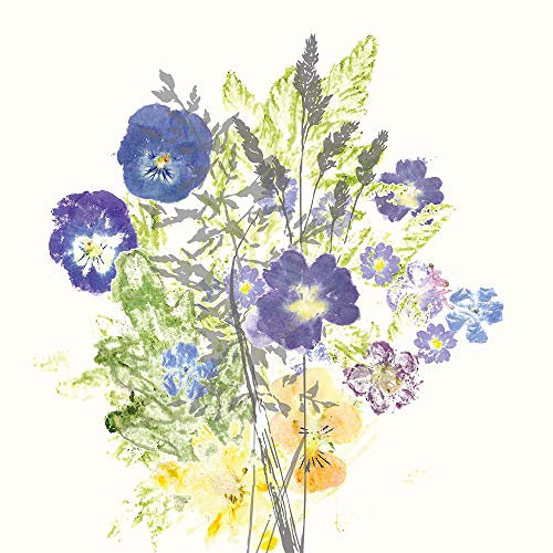 Garnier-Thiebaut Serviette, Blumenmotiv, Leinen und Baumwolle