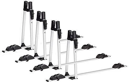 VDP Lot de 4 porte-vélos en aluminium de qualité supérieure + barres de toit VDP Evo en aluminium compatibles avec Mazda 6 (GH) 4 portes 2007-2012