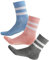 vitsocks Chaussette tennis sport 85% BAMBOU mi haute Femme (3 PAIRES) skate old school anti ampoule, lot2: 1x gris 1x bleu 1x rose, 35-38