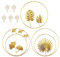 3 Stück Wandskulpturen Gold Wandbilder 3D Wanddeko Deko Gold Wohnzimmer Runde Ornament Wandbehang Metall Wanddekoration für Schlafzimmer Gang Büro Dekorieren (Mit 5 nahtlosen Nägeln)