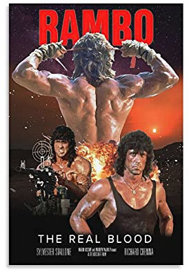 GNKIO Movie Poster Rambo Poster Dekorative Malerei Leinwand Wandkunst Wohnzimmer Poster Schlafzimmer Malerei 16x24inch(40x60cm)