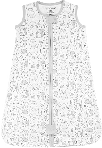 Gigoteuse Bébé en Coton Biologique, Couverture pour Bébé Portable, Gigoteuse 1,0 TOG avec Fermeture à Glissière Bidirectionnelle pour Garçon Fille Nourrisson Nouveau-né Enfant