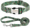 Piang Gouer Personalisierte Hundehalsband Vintage Böhmen Haustierhalsband Benutzerdefinierter Name und Telefonnummer Hundehalsband Tag Katzenhalsbänder für kleine mittelgroße Hunde(Grün-Set-M)