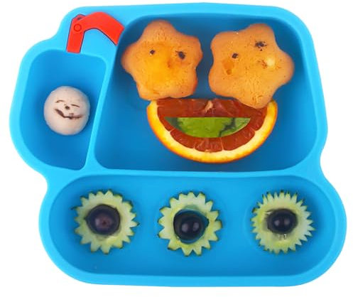 Assiette à ventouse en silicone - Assiette et bol séparés pour bébé et tout-petit, s'adapte à la plupart des plateaux de chaises hautes - pour l’alimentation autonome