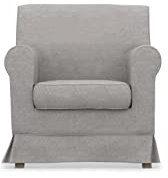 COMFORTLY Sessel-Schonbezug, Ersatzbezug, handgefertigt, kompatibel mit Jennylund-Sesseln, Leinen-Mischungen – Grau / Beige
