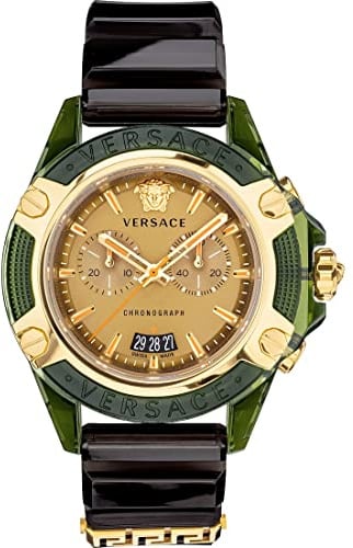 Versace Herren-Uhren Analog Quarz One Size Grün 32020338