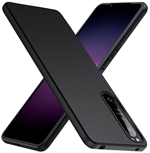 TesRank Sony Xperia 1 IV Hülle, Matte Oberfläche Soft Hüllen [Ultra Dünn] [Kratzfest] TPU Schutzhülle Case Weiche Handyhülle für Sony Xperia 1 IV-Schwarz