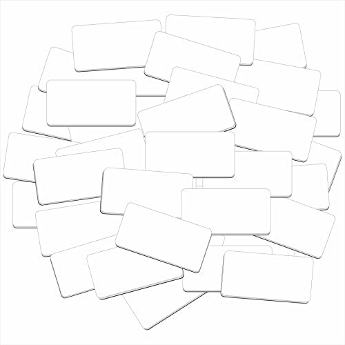 Magnetic Name Tag Label, 55 PCS Dry Erase Reusable Blank Name Stickers White Reusable Magnets for Whiteboards Locker Fridge School Office Home (Each Measures 2 x 1)