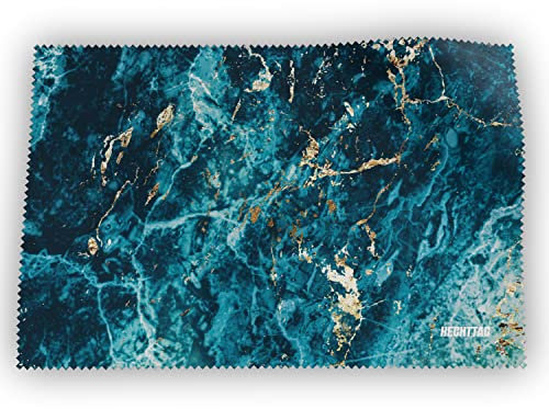 HECHTTAG Mikrofasertuch XXL, Brillenputztuch in Optikerqualität, Ideal zur Reinigung von Brille, Display, Kamera, Tablet, Smartwatch, Sonnenbrille, Objektiv | wiederverwendbar (Marmor)