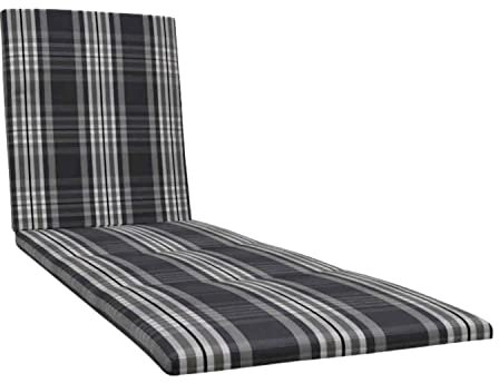 KETTtex EXKLUSIV Auflage Liege Anthrazit-Beige I Gartenliege Polster 200x60x4cm I KTH2 Liegenauflage weich & robust I atmungsaktive Liegestuhl-Auflage I UV-beständiges Liegekissen I Dessin 2428