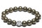 MetJakt Natürliche 8 mm Edelsteine Heilung Crystal Stretch Perlen Armband Armreif mit 925 Sterling Silber Double Happiness Anhänger (Pyrit)