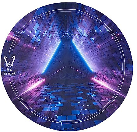 Woxter Stinger Floorpad Future - Alfombrilla Gaming de Suelo, Protector para Suelo, Resistente al Agua, Lavable, 100% Microfibra, Diámetro 120 cm