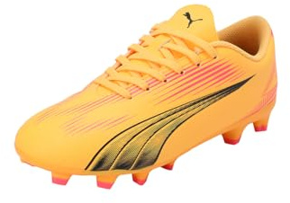 Puma Unisex Youth Ultra Play Fg/Ag Jr Soccer Shoes, Sun Stream-Puma Black-Sunset Glow, 10 UK