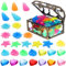 POPETPOP 60 Stück Aquarium-Muschel Leuchtende Steine Kunststoff Diamant-Juwelen Aquarium-Deko Mit Schatztruhe Für Landschaftsaquarien Aquarium-Dekoration Partygeschenke (Zufällige Farbe)