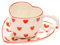 WAIT FLY Ensemble de tasses à café en céramique en forme de cœur avec soucoupe, tasse à thé, tasse à petit déjeuner, assiette à dessert, rouge, 237 ml