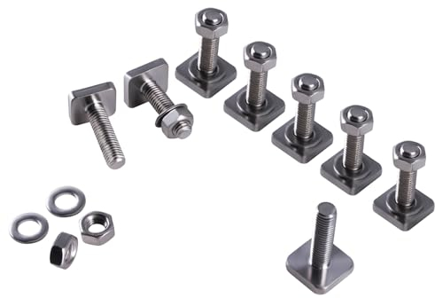 CNCYEAH 8 Stück Nutsteine Edelstahl T-Nut Adapter Nutensteine M8*30 mm Nutsteine Dachträger T-Nut Schiene Set mit Muttern Unterlegscheiben für Dachträger Relingträger Dachbox
