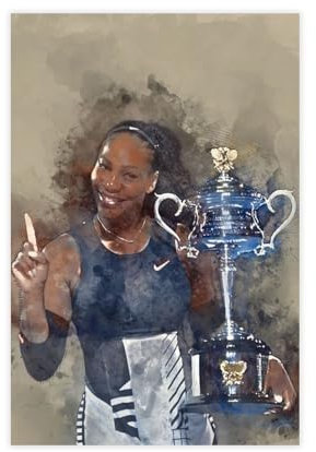 yiili Serena Williams Poster, Tennis-Poster, Leinwandposter, Wandkunst, Dekordruck, Bild für Wohnzimmer, Schlafzimmer, Dekoration, ungerahmt, 30 x 45 cm, 5 Stück