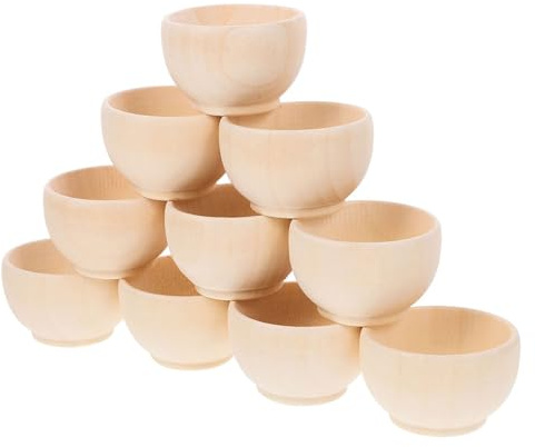 Cuenco Pequeño De Madera Sin Terminar Cuencos De Clasificación De Madera 20 Piezas Cuenco En Para Bricolaje Mini Platos Para Salsa Accesorios Para Muñecas Figuras De
