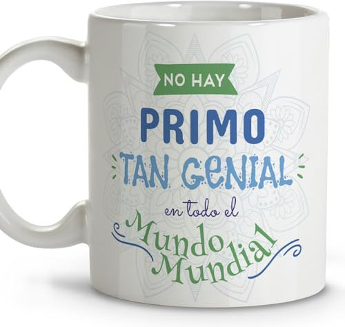 LolaPix Tazas con frases. Tazas de cafe. Taza mensaje. Regalos primos. Taza cerámica 330 ml.