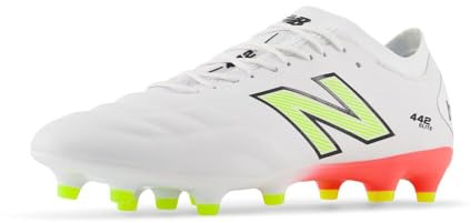 New Balance Herren 442 Elite Fg V2 Fußballschuh, Weiß/Energy Red/Hi-lite, 9.5 Wide