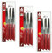 kasaviva Coltelli da Tavola, Set di 6pz per Tavola, Lama in Acciaio Inox Bonomi, Manico Indeformabile (ROSSO, 3)