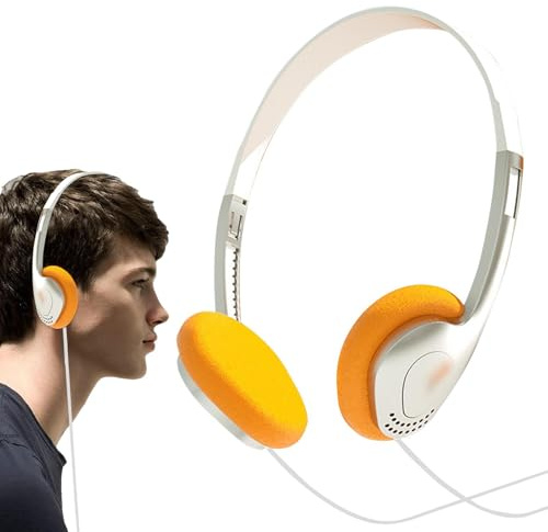 Humkopnl Cuffie retrò sopra l'orecchio | Cuffie con anelli Vintage Feelings - Cuffie stereo leggere con cavo, cuffie stereo leggere e portatili per computer