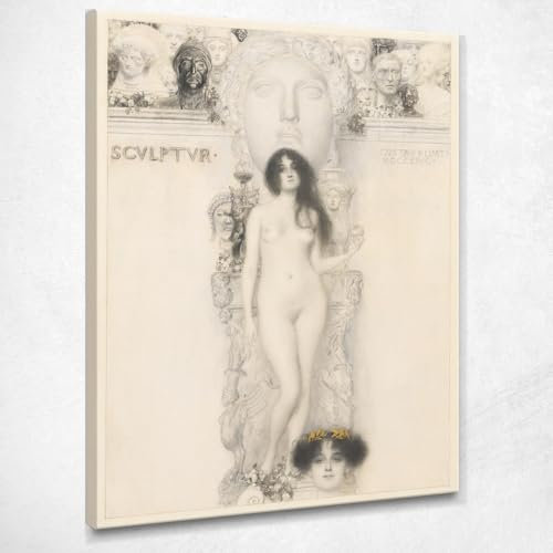 Gustav Klimt Skulptur kg128 Bild gedruckt auf Leinwand, 115 x 80 cm