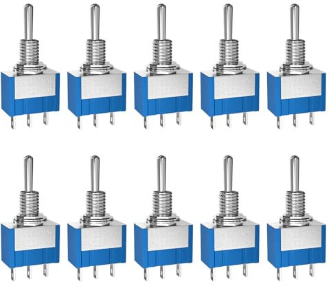 SCOOYUCK 10 Stück Mini Kippschalter, 12V 24V 125V 230V (3-250V) SPDT ON OFF ON 3 Polig Switch, Wippschalter, Für PKW, LKW, Boote, Schiffe