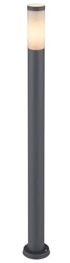 Moderne Wegeleuchte aus Edelstahl in Anthrazit & Opal, Höhe 110cm