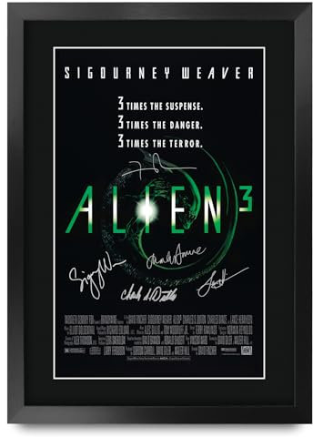 HWC Trading Alien 3 Geschenke Geduckter Poster Signiertes Autogramm Foto für Fans von Film Memorabilien - A3 Gerahmt