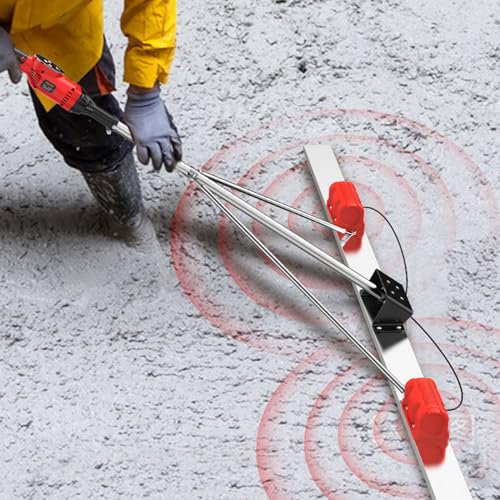 48V Electric Concrete Vibrating Tool, Concrete Power Screed, Concrete Leveling Tamper Ruler, Battery Powered, Cordless Electric Concrete Smoother Finisher Screed(1battery,2M)