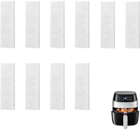 10PCS Air Fryer Replacement Filters Air Fryer Filter Compatible with Instant/Vortex Plus Air Fryer Replacement Accessories for Odor Erase Absorbing Grease Keeping Pans Clean (White)