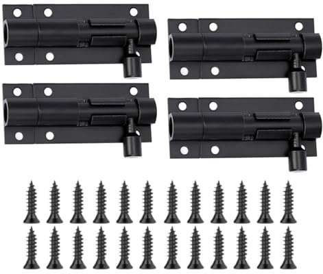 4 Pcs Door Lock Bolts 2 Inch Barrel Bolt Lock, Stainless Steel Door Latch Slide Bolts Lock with Screws, Door Bolts for Internal Doors Bathroom Toilet Shower Garden Bedroom Gate Shed