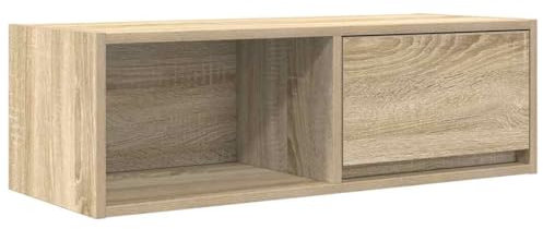 vidaXL Meuble TV chêne Sonoma 80x31x25,5 cm Bois d'ingénierie, Banc TV, Meuble HiFi, Centre de Divertissement, Buffet TV, Meuble multimédia