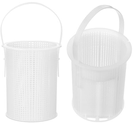 Geelin 2 Pcs 36343 Pool Pump Trap Basket Compatible with Pentair with Handle Replacement Pool Filter Basket Filter Basket Skimmer for Swimming Pool (White)