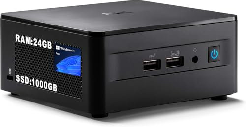 ASUS - Mini PC ordinateur de bureau Core i5-1240P, 24 Go de RAM, 1 To SSD, Win 11 Pro, prend en charge 8K ou 4K, affichage sur 4 écrans, Ethernet Gigabit, Wi-Fi 6E