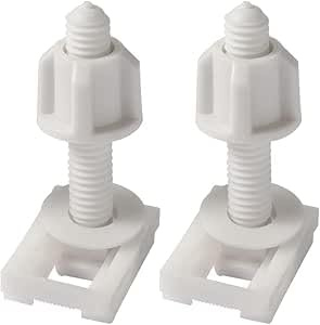 2 Pcs White Plastic Screws and Nuts with Washers, Spare Parts for Fitting Seats, Lids, Seats, WC-Sitze Bathroom Fixtures